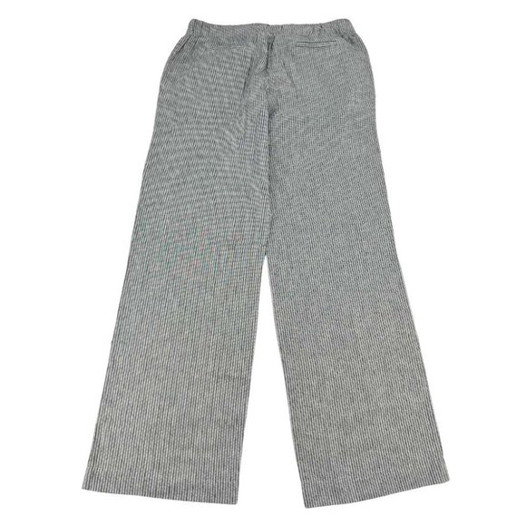 Cristina B | Women's Linen Blend Pants | Black & White | Stripes | Size Large - Picture 1 of 4